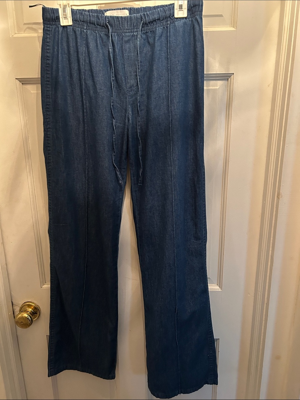Zara NWOT Wide Leg Denim Pants in Dark Blue